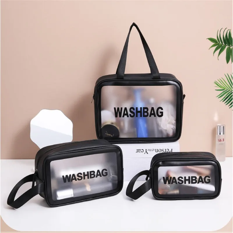 Portable Travel Transparent Waterproof Cosmetic Makeup Storage Case