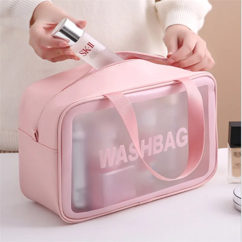 Portable Travel Transparent Waterproof Cosmetic Makeup Storage Case