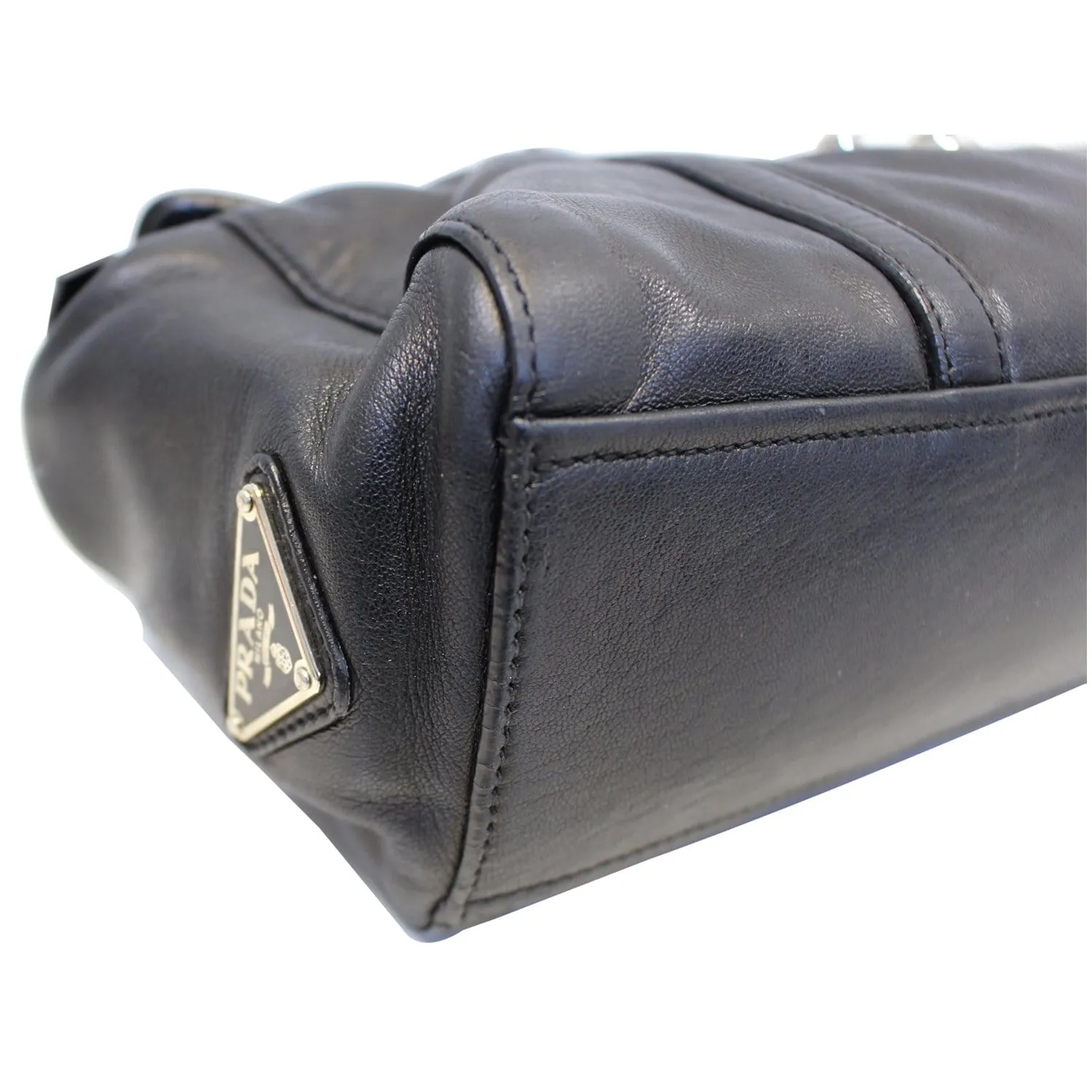 Prada Black Lambskin Leather Shoulder Bag