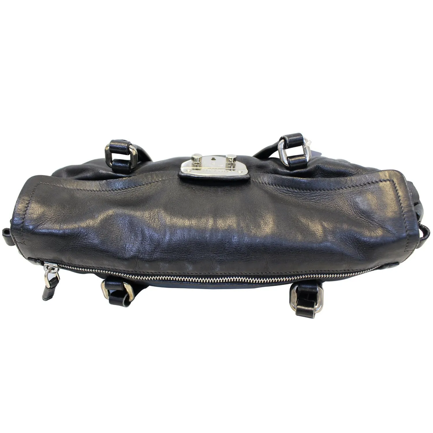 Prada Black Lambskin Leather Shoulder Bag