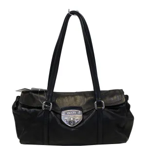 Prada Black Lambskin Leather Shoulder Bag