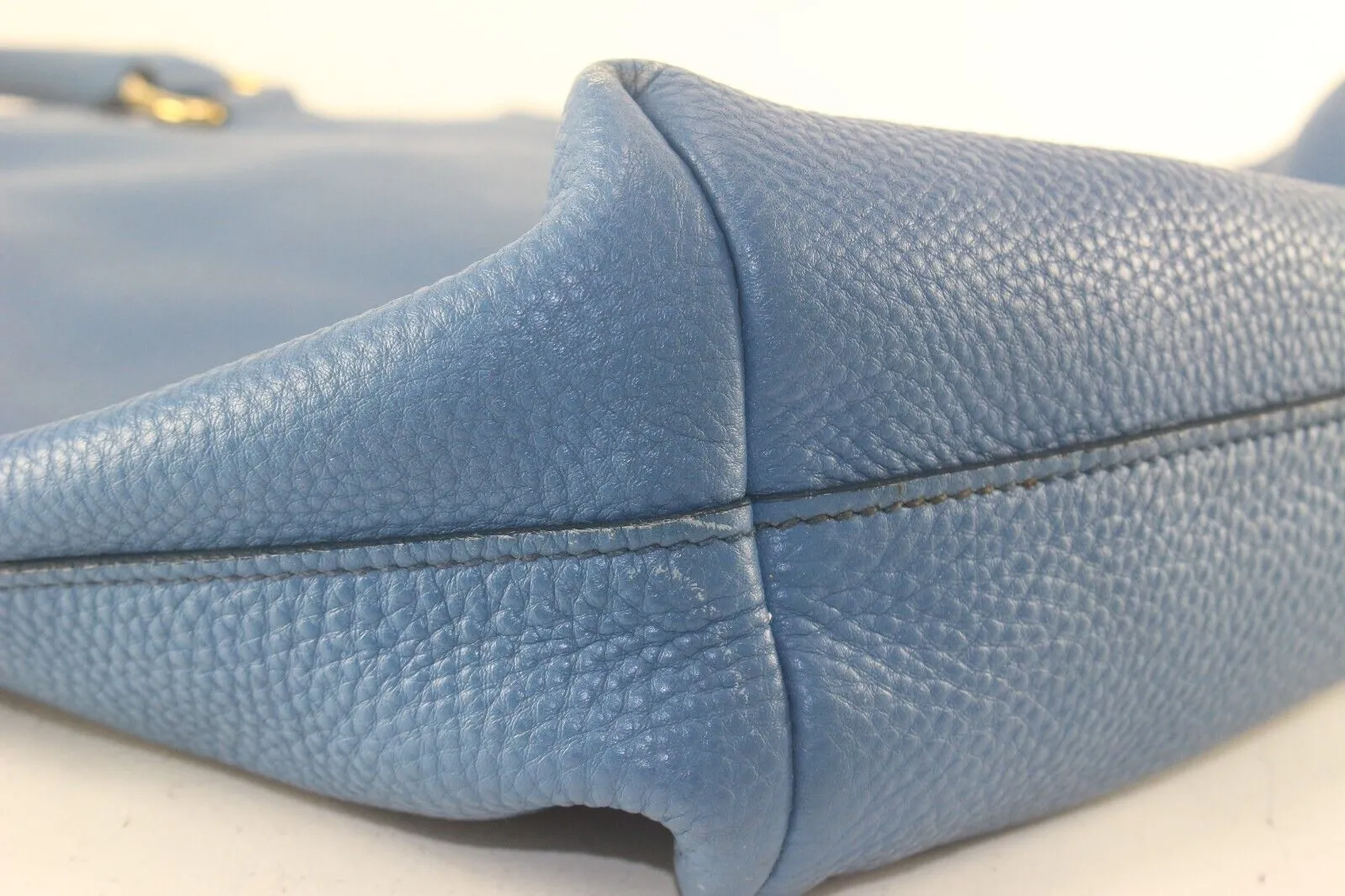 PRADA Blue Daino Vitello Leather Tote 4PR817K