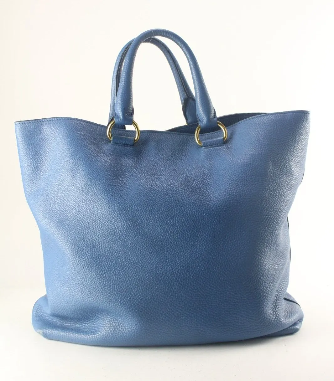 PRADA Blue Daino Vitello Leather Tote 4PR817K
