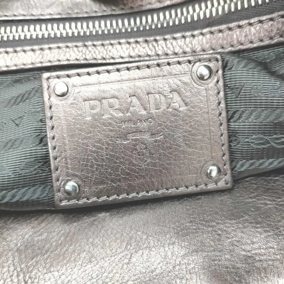 Prada Brown Leather Shopper Tote Bag 863019