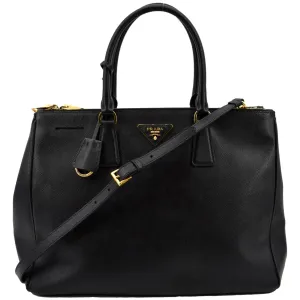 PRADA Galleria Large Saffiano Leather Tote Shoulder Bag Black