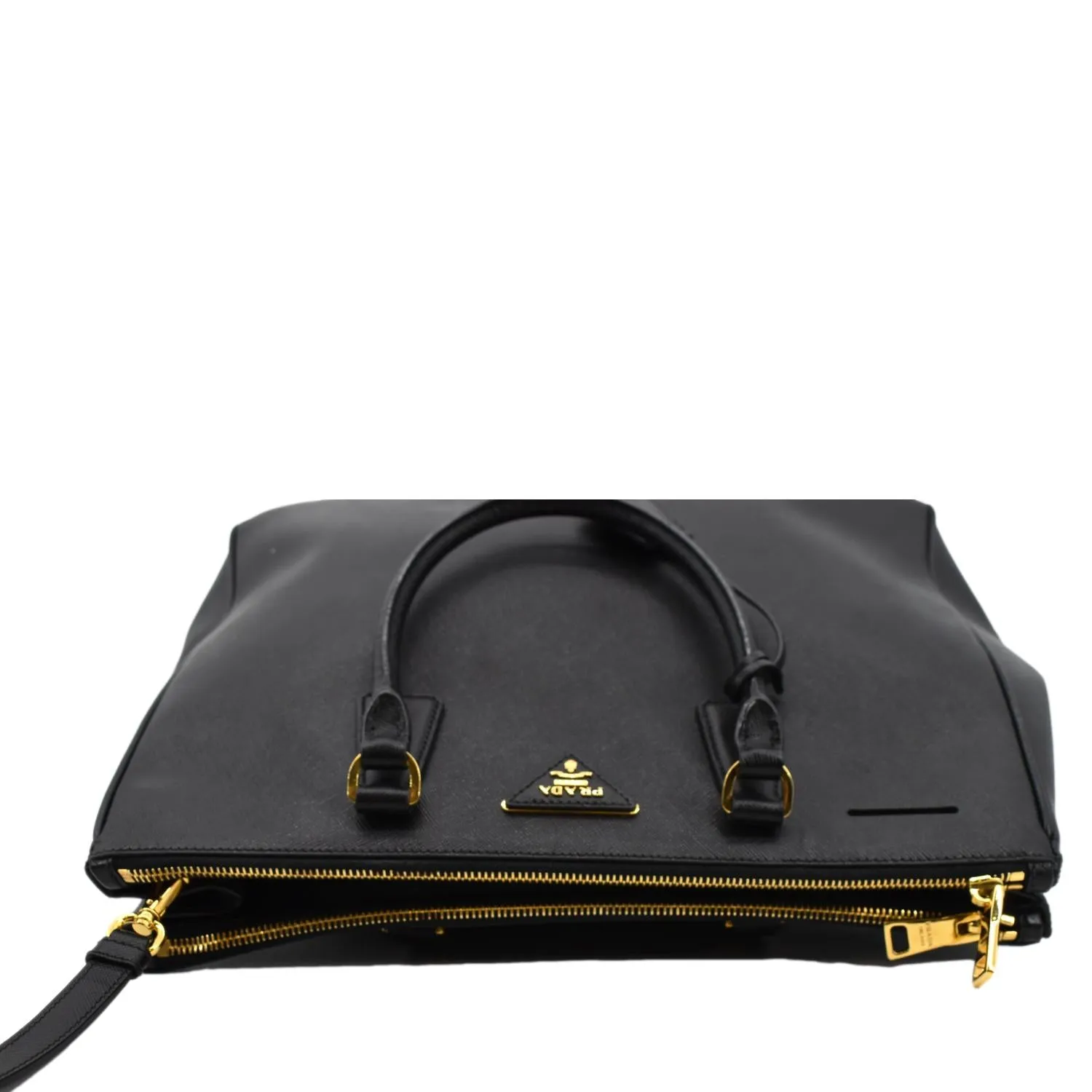 PRADA Galleria Large Saffiano Leather Tote Shoulder Bag Black
