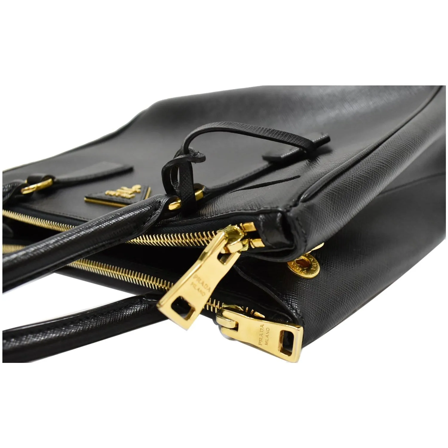 PRADA Galleria Small Saffiano Leather Tote Bag Black
