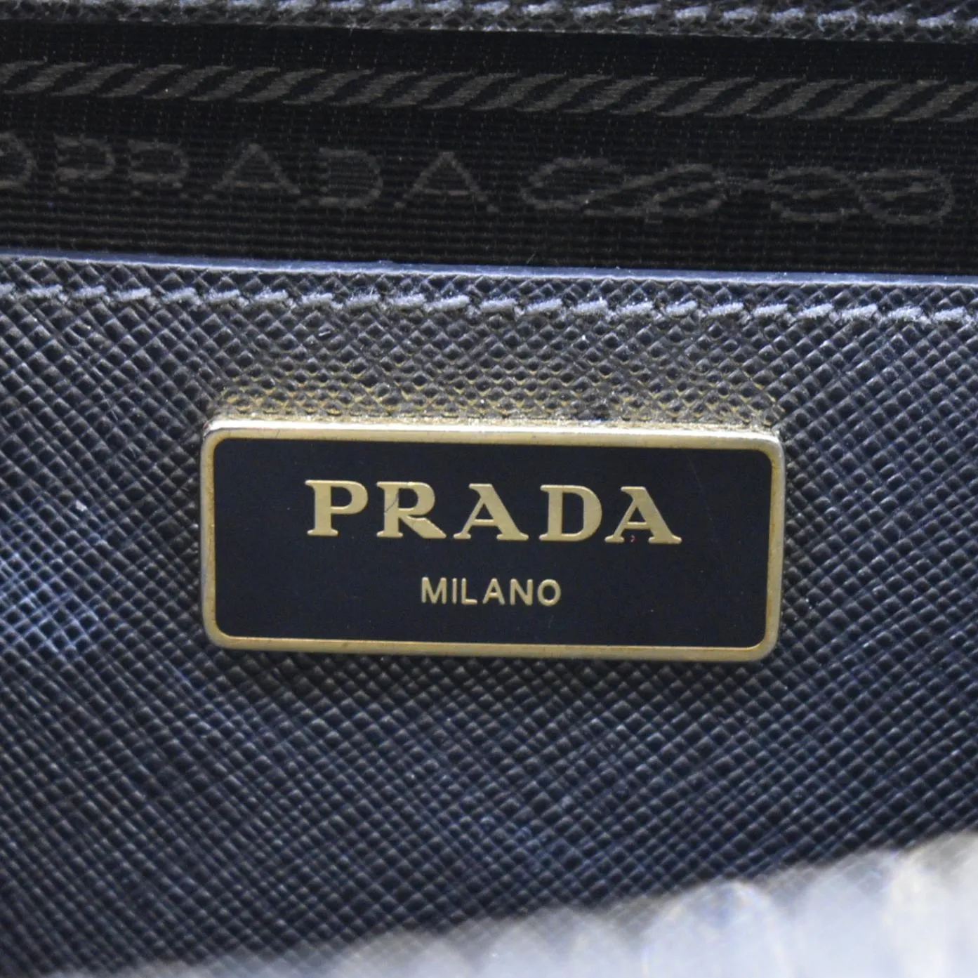 PRADA Saffiano Leather Shoulder Bag Black