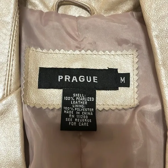 Prague Women’s Pearl Leather Jacket SZ Medium