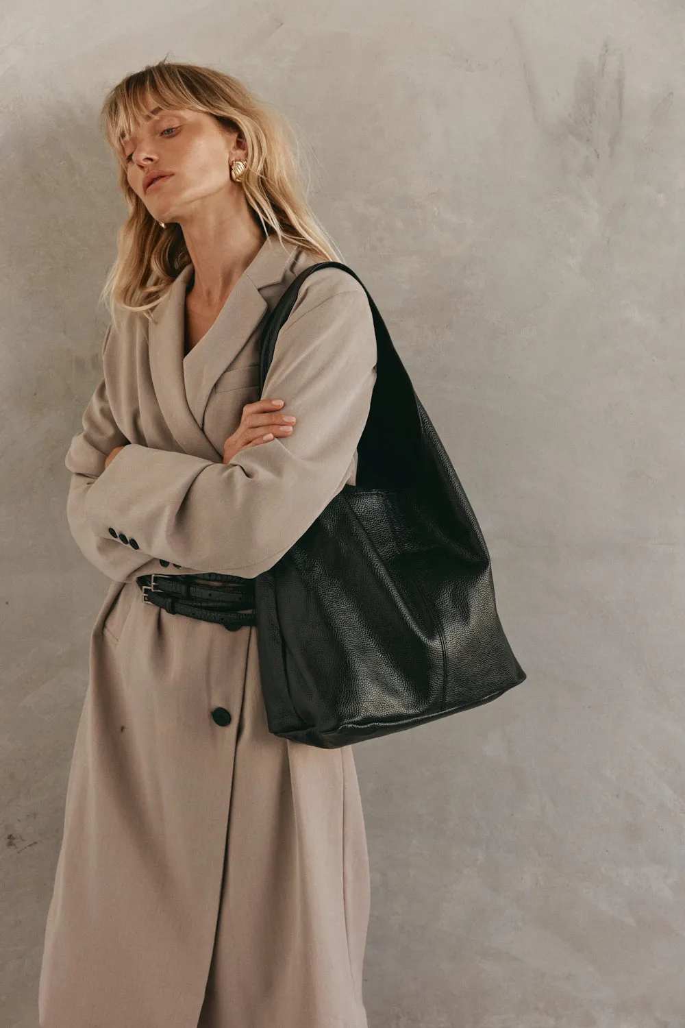 Pre Order: Scarlett Black Leather Hobo