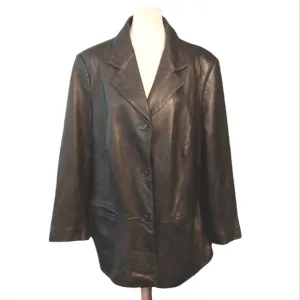 Preston &amp; York Lamb's Skin Jacket‎ Women’s Vintage Genuine Leather Coat size 2X