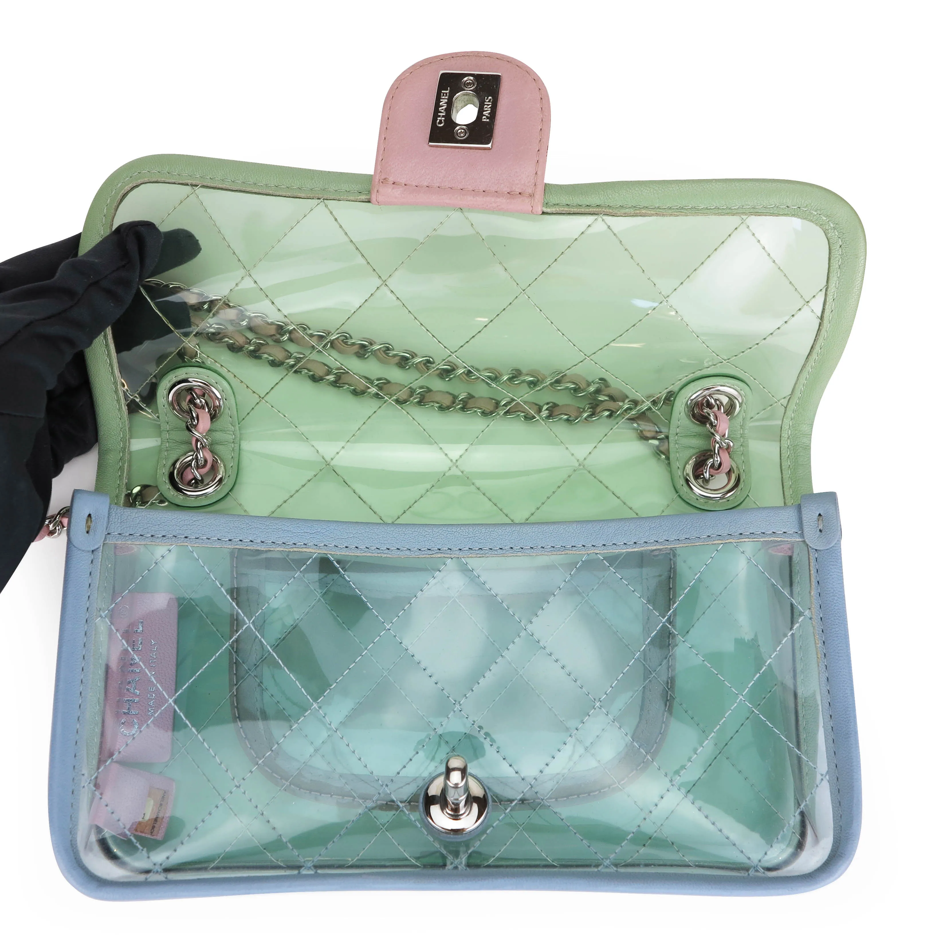 PVC Coco Splash Mini Flap Bag Green Pink Blue
