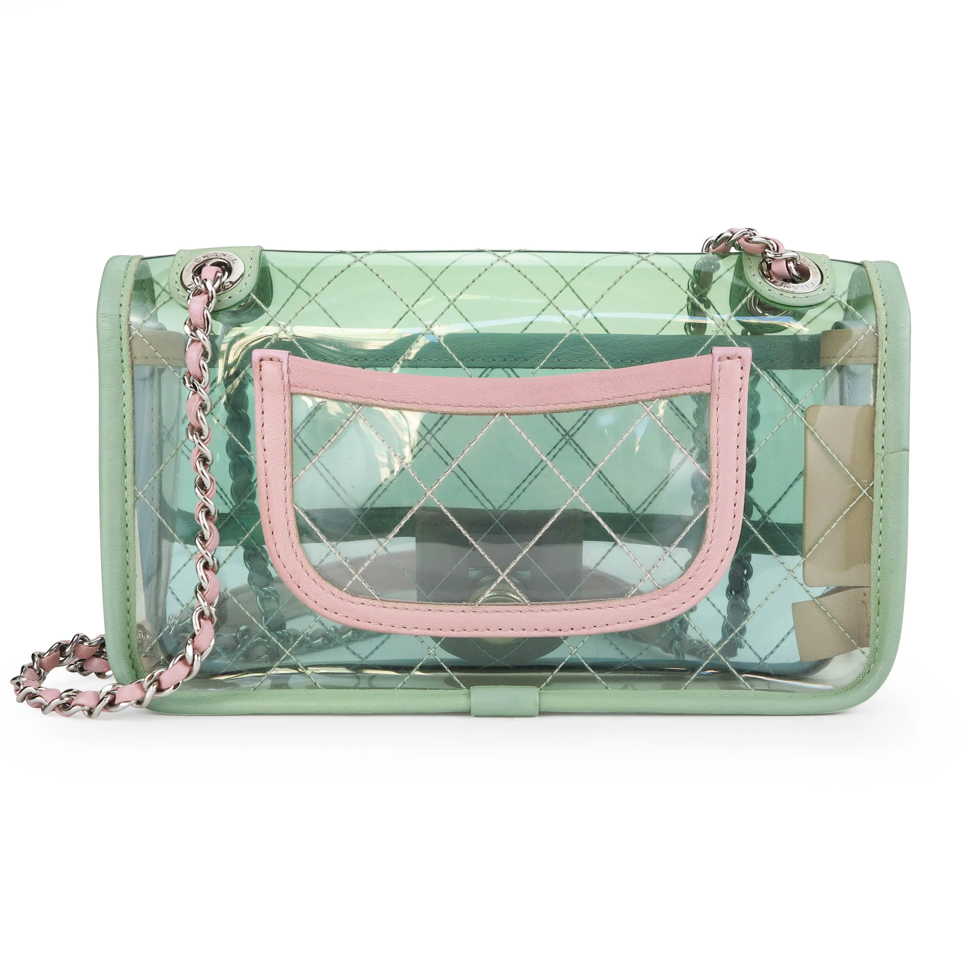 PVC Coco Splash Mini Flap Bag Green Pink Blue
