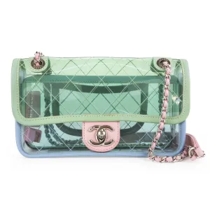 PVC Coco Splash Mini Flap Bag Green Pink Blue