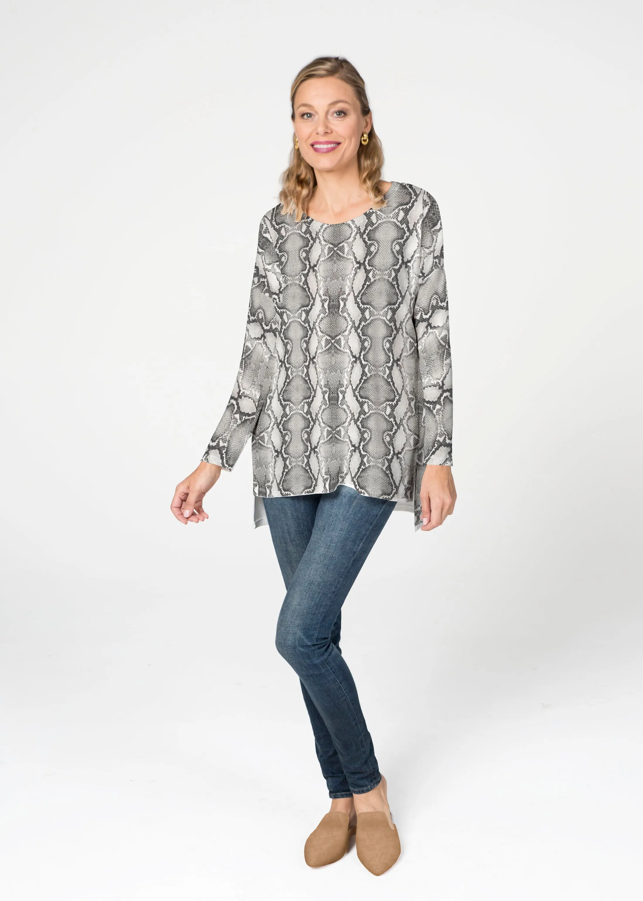 Python Silver (7272) ~ Slouchy Butterknit Top