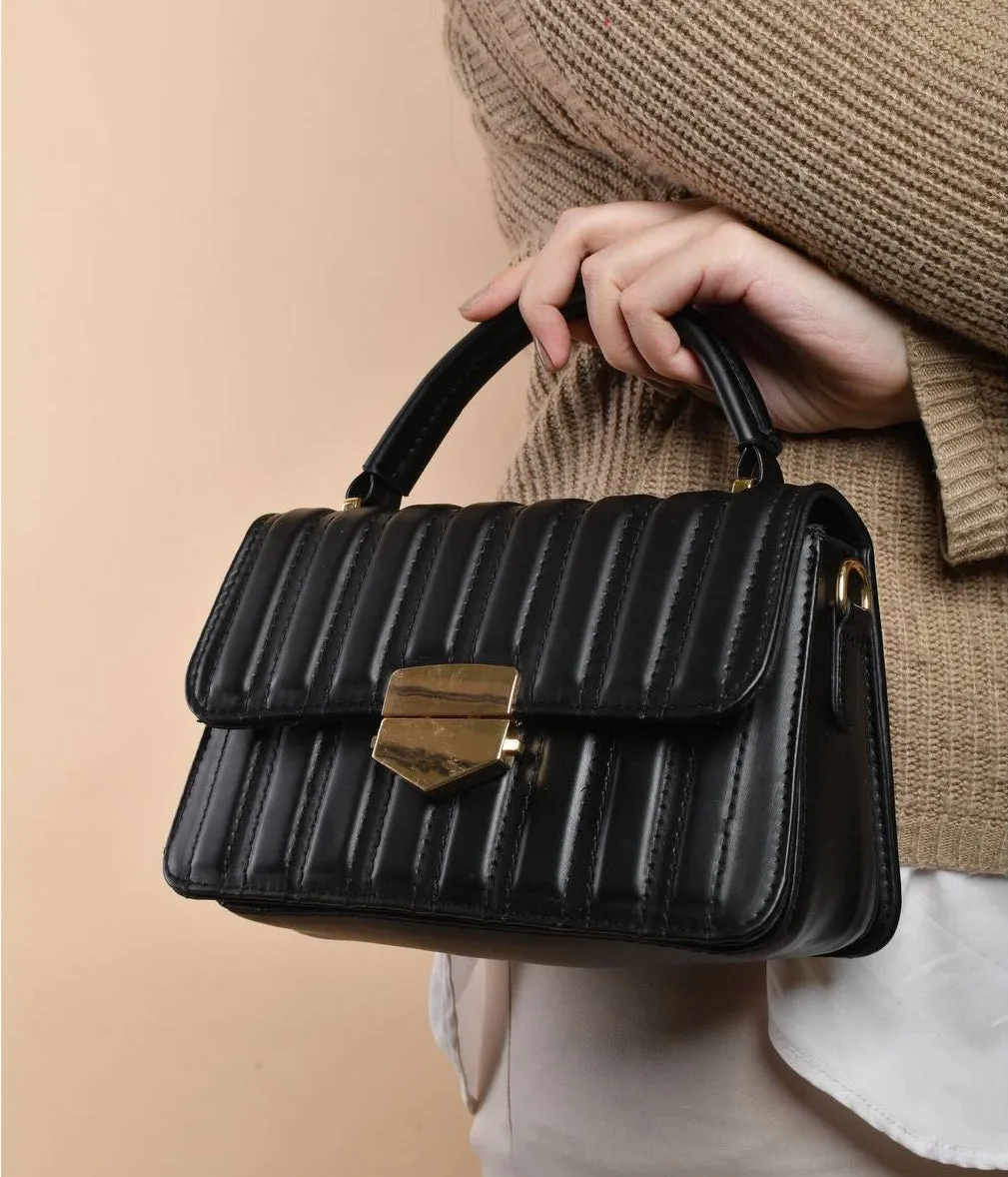 Quilt Shoulder Bag - Black