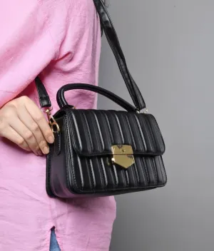Quilt Shoulder Bag - Black