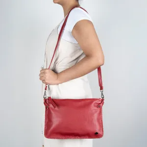 Rantu : Ladies Leather Crossbody Handbag in Valentine Cayak