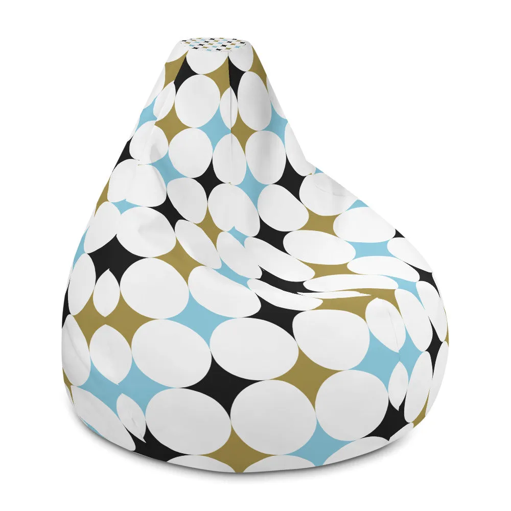 Retro Rounded Pattern - Sustainably Made Bean Bag Chair Cover