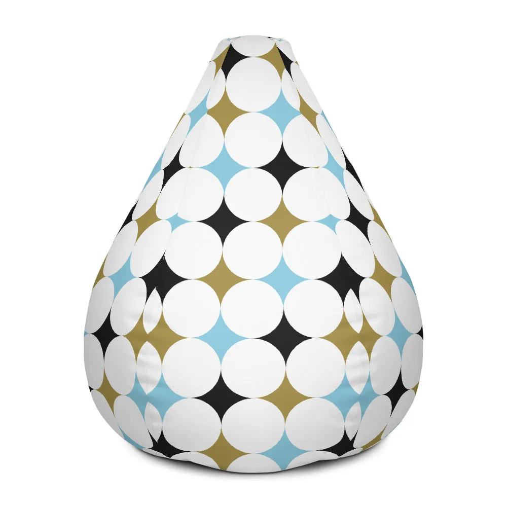 Retro Rounded Pattern - Sustainably Made Bean Bag Chair Cover