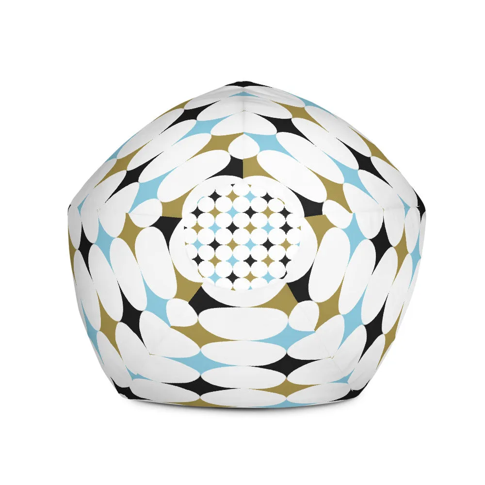 Retro Rounded Pattern - Sustainably Made Bean Bag Chair Cover
