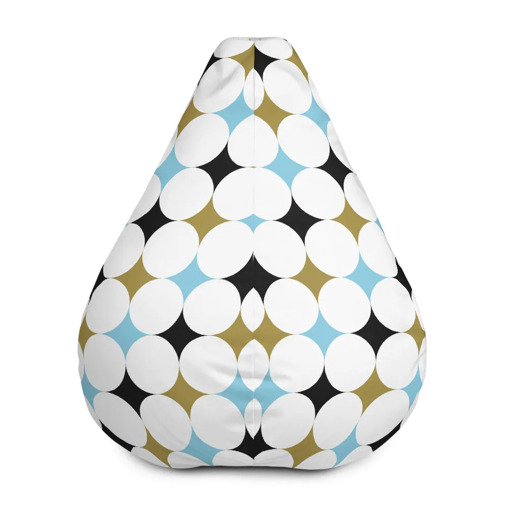 Retro Rounded Pattern - Sustainably Made Bean Bag Chair Cover