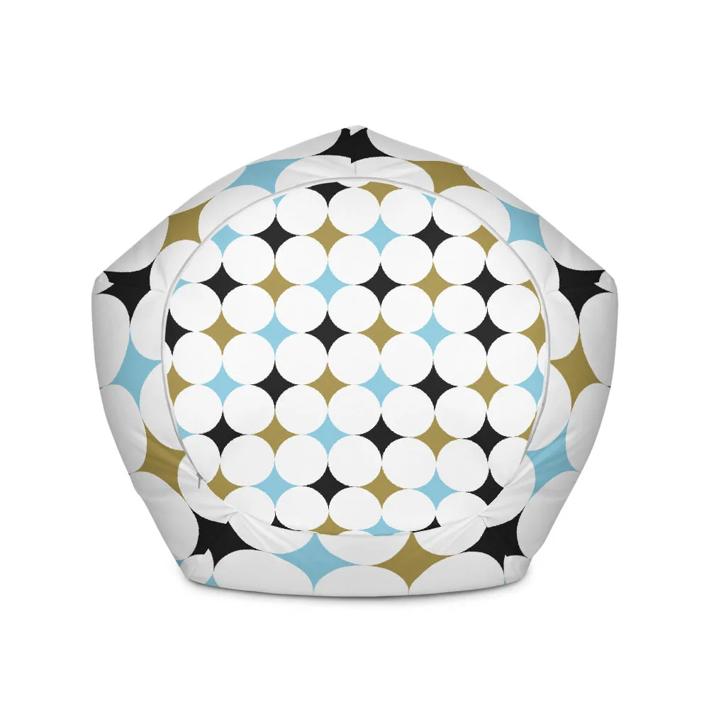 Retro Rounded Pattern - Sustainably Made Bean Bag Chair Cover