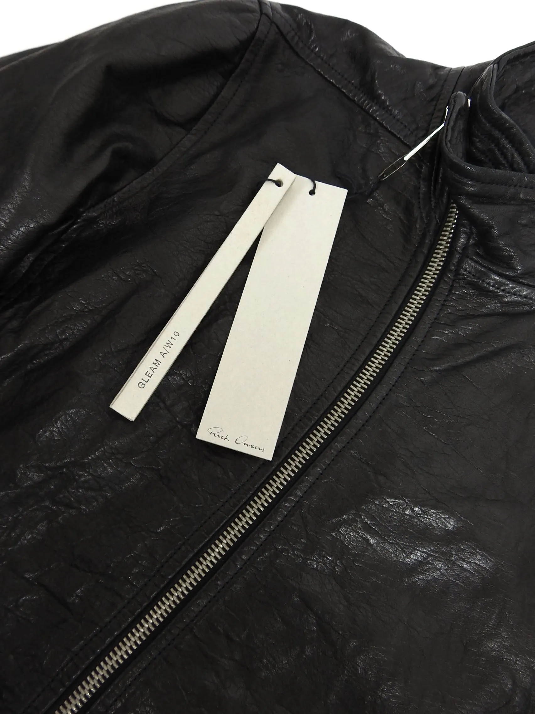 Rick Owens Gleam A/W'10 Mollino Leather Jacket Size Medium