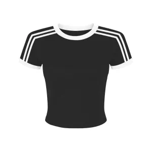 Ringer Tee with Shoulder Stripes