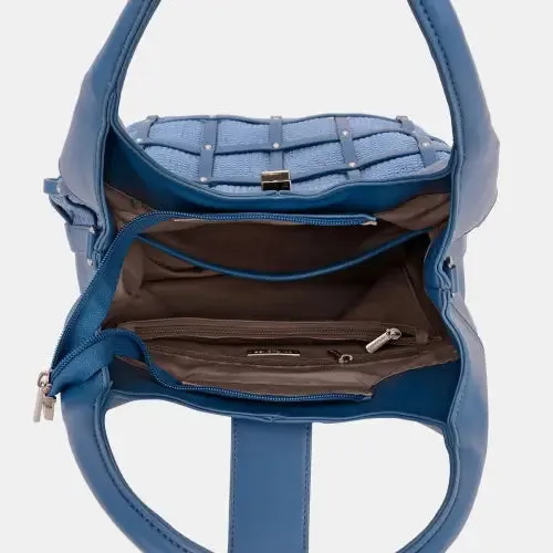 Rivet Blue Hobo Handbag