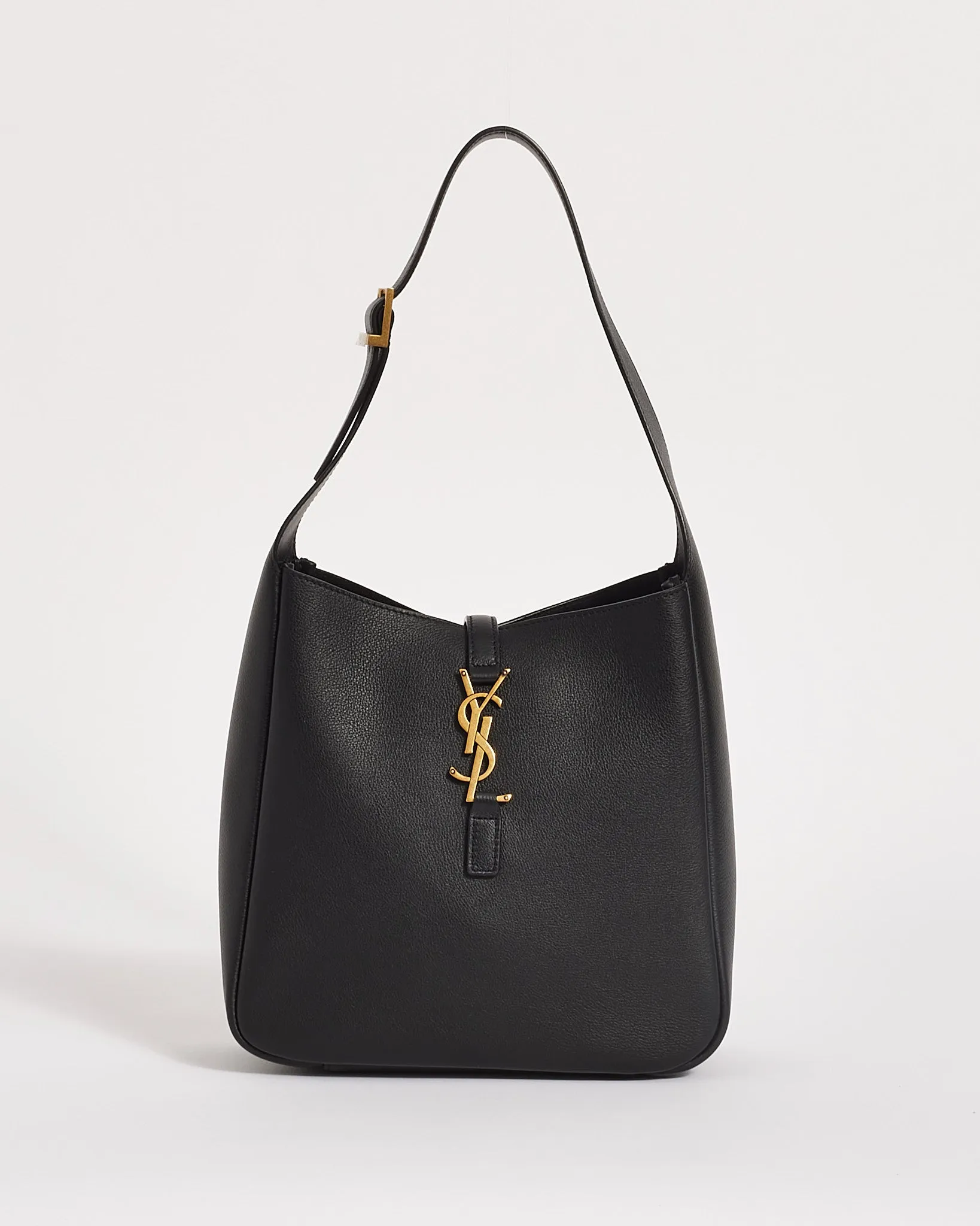 Saint Laurent Black Leather 5 à 7 Small Cassandra Hobo Bag