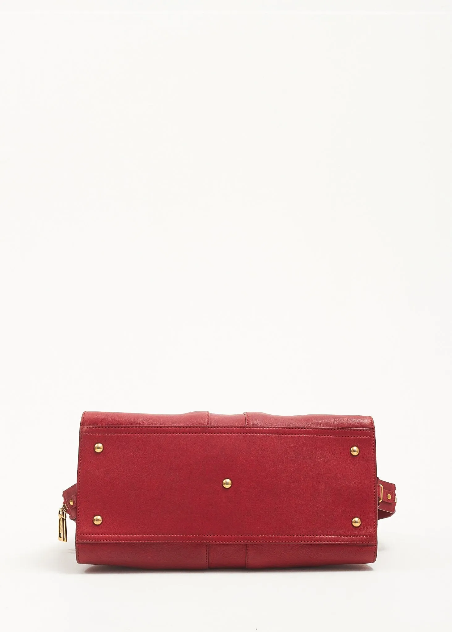 Saint Laurent Red Leather Medium ChYc Cabas Tote