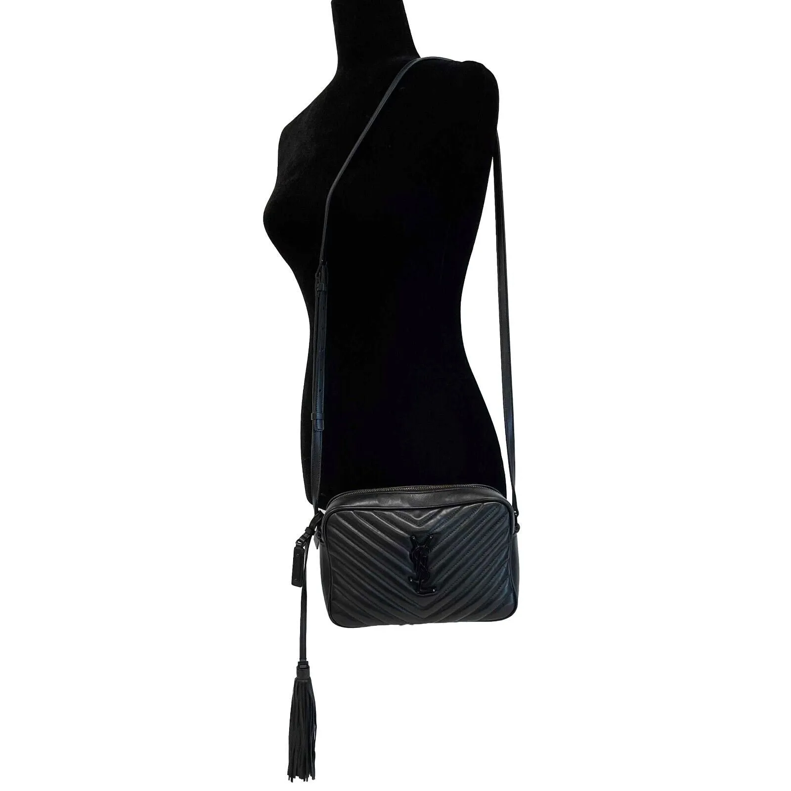 Saint Laurent - YSL - Lou Camera Bag w/ Tassel - Black Crossbody