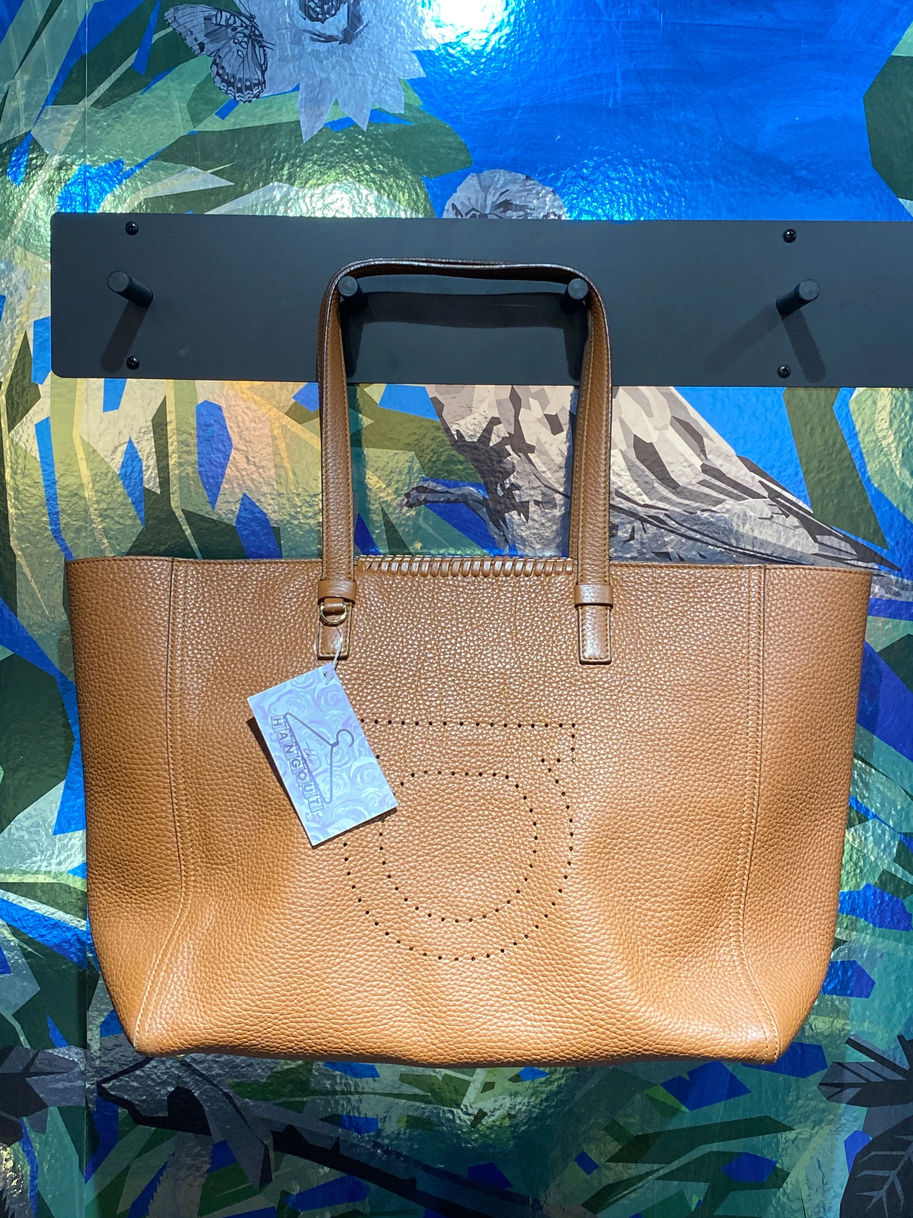 Salvatore Ferragamo Leather Marta Perforated Logo Tote