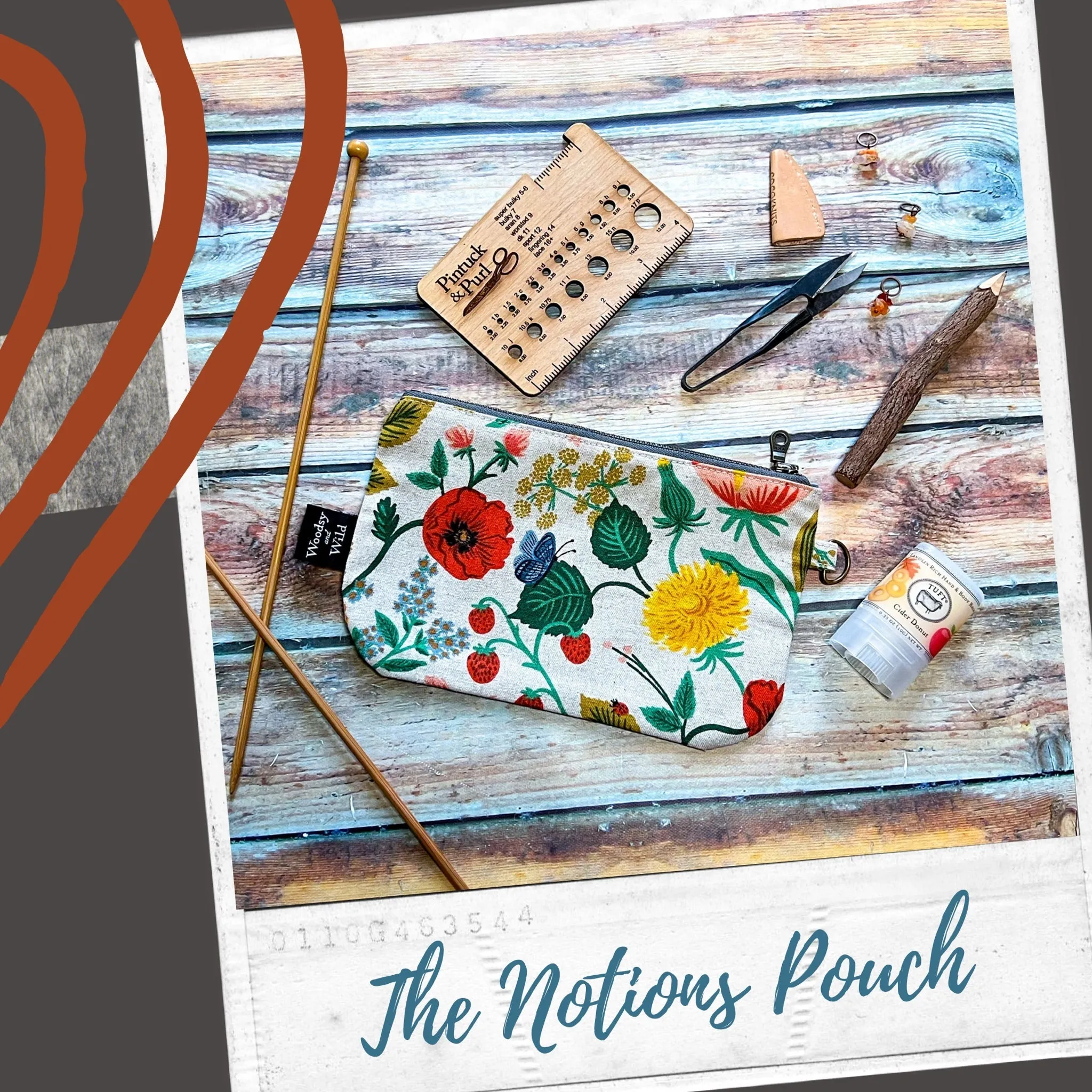 *Scattered Pumpkins*- Signature Zippered Knitting Project Bag