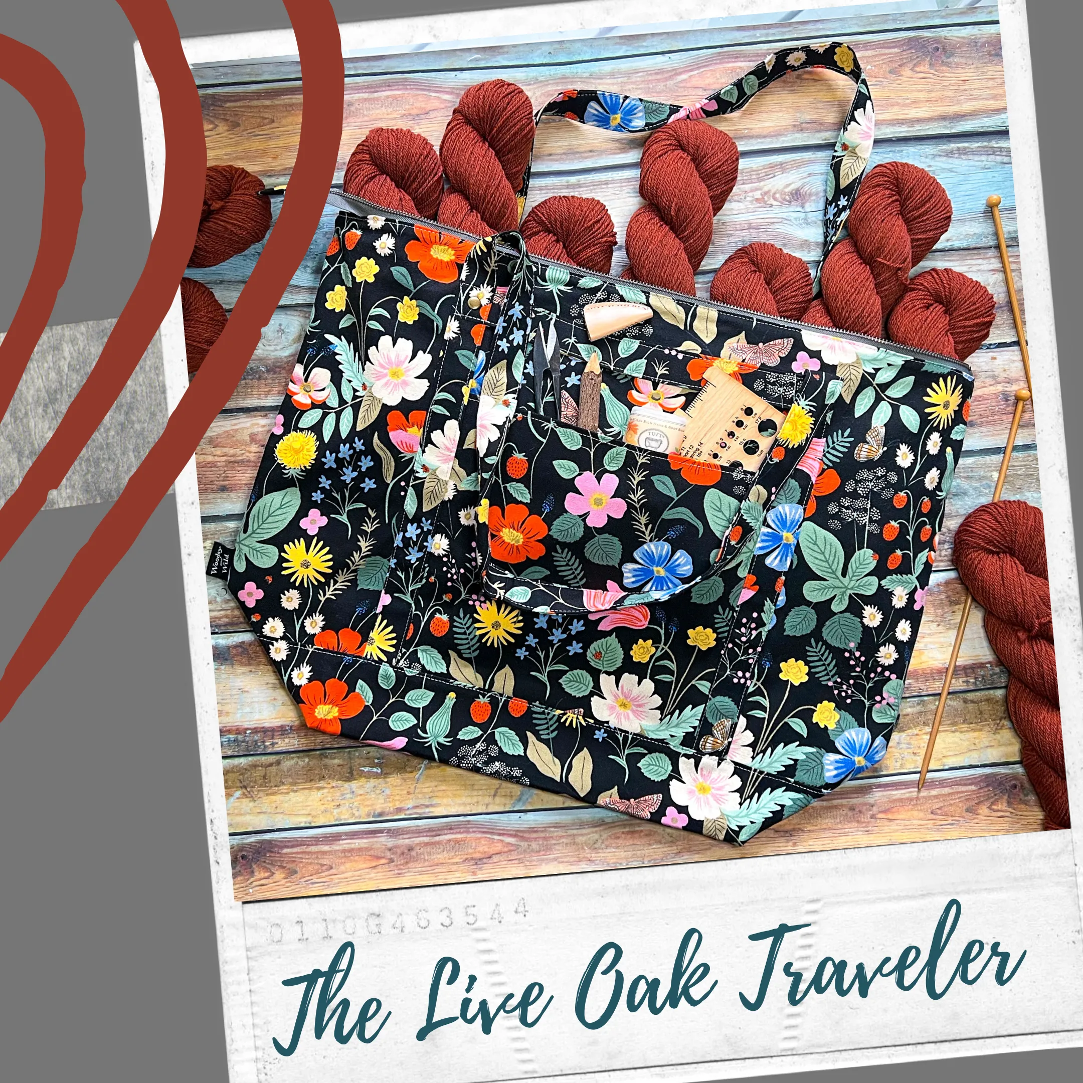 *Scattered Pumpkins*- Signature Zippered Knitting Project Bag