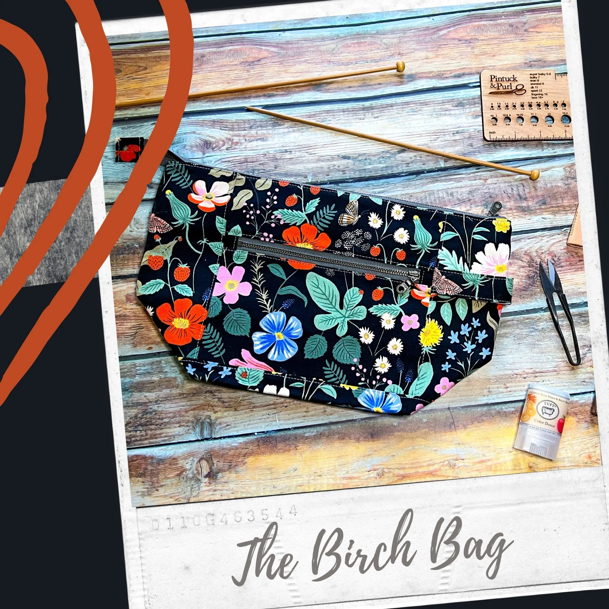 *Scattered Pumpkins*- Signature Zippered Knitting Project Bag