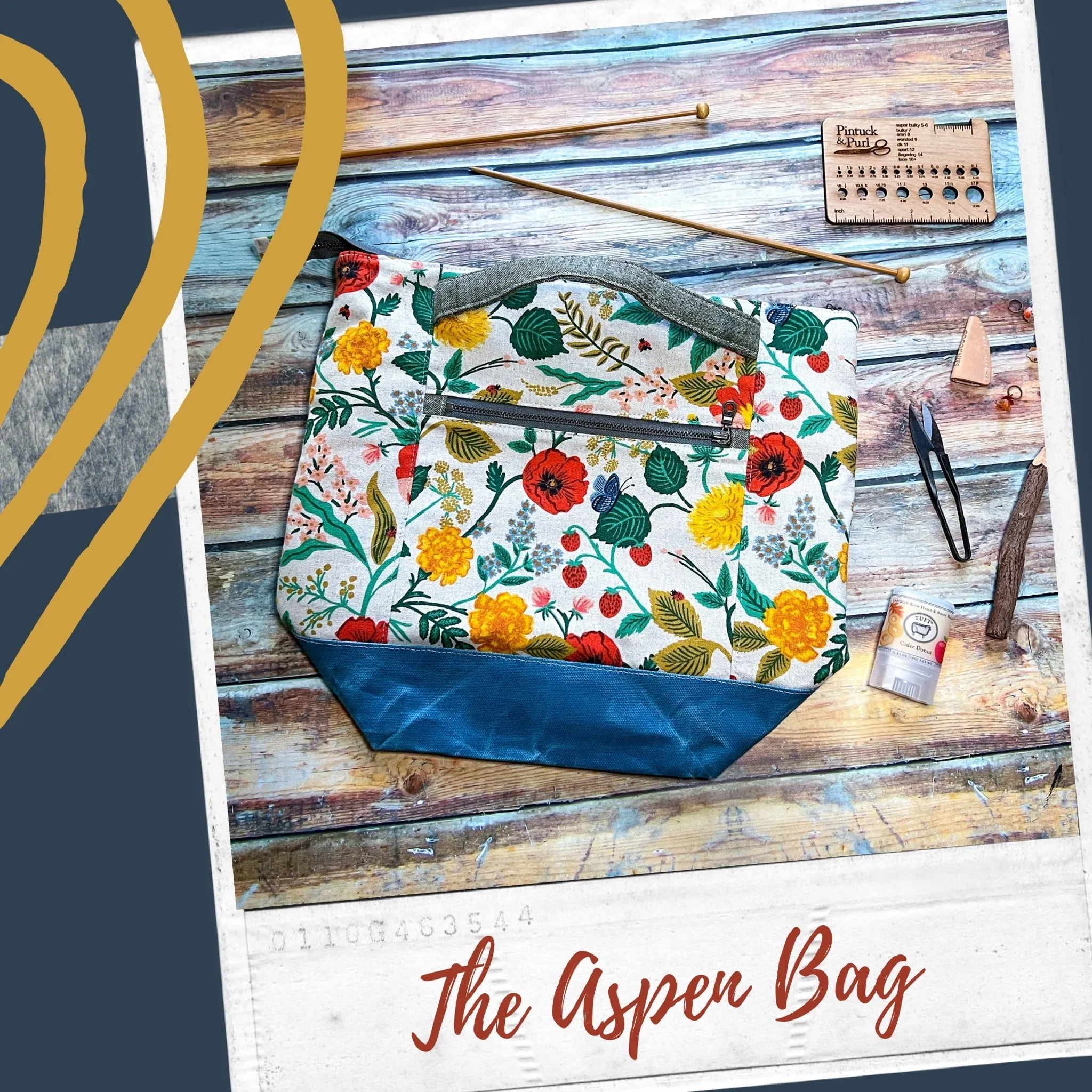 *Scattered Pumpkins*- Signature Zippered Knitting Project Bag
