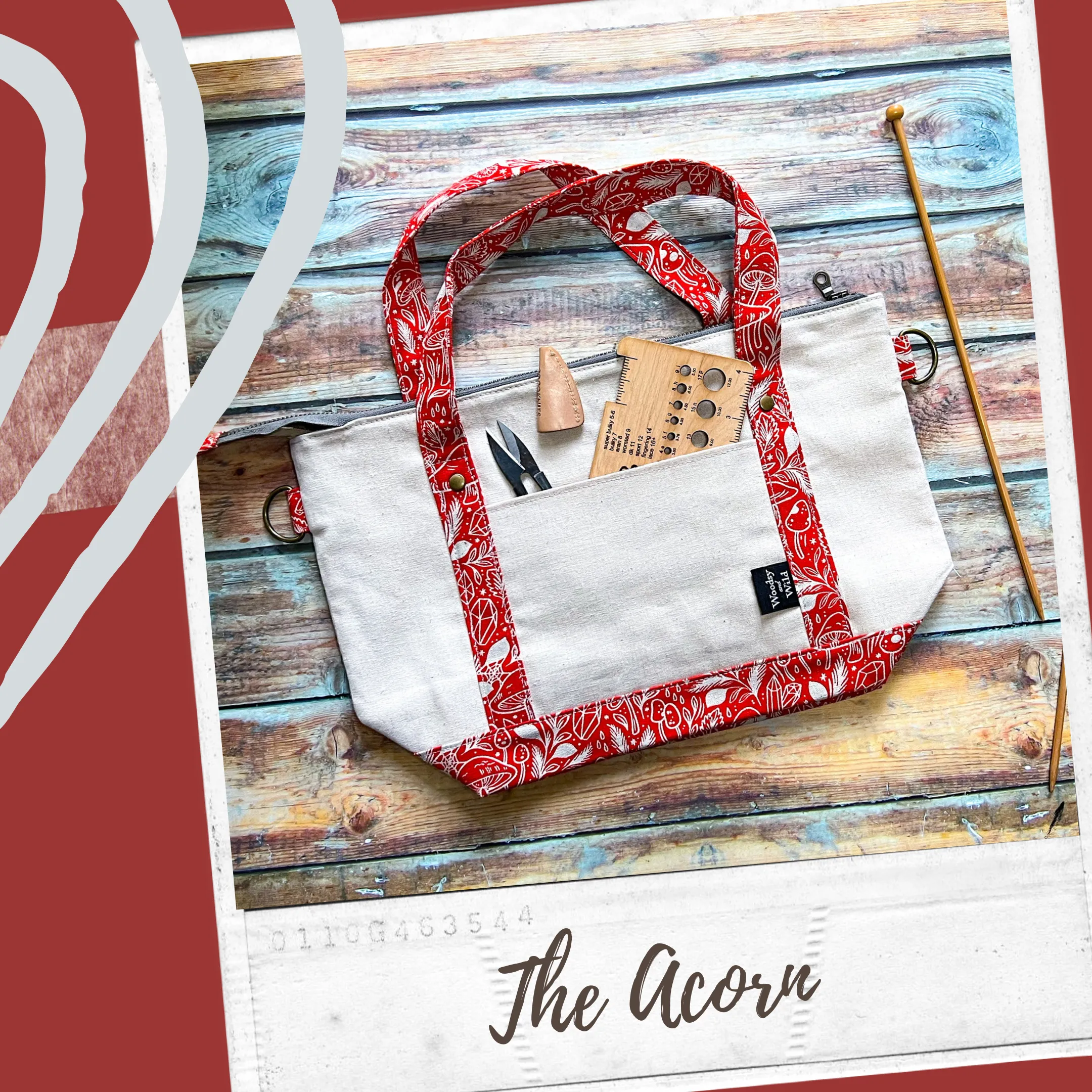 *Scattered Pumpkins*- Signature Zippered Knitting Project Bag