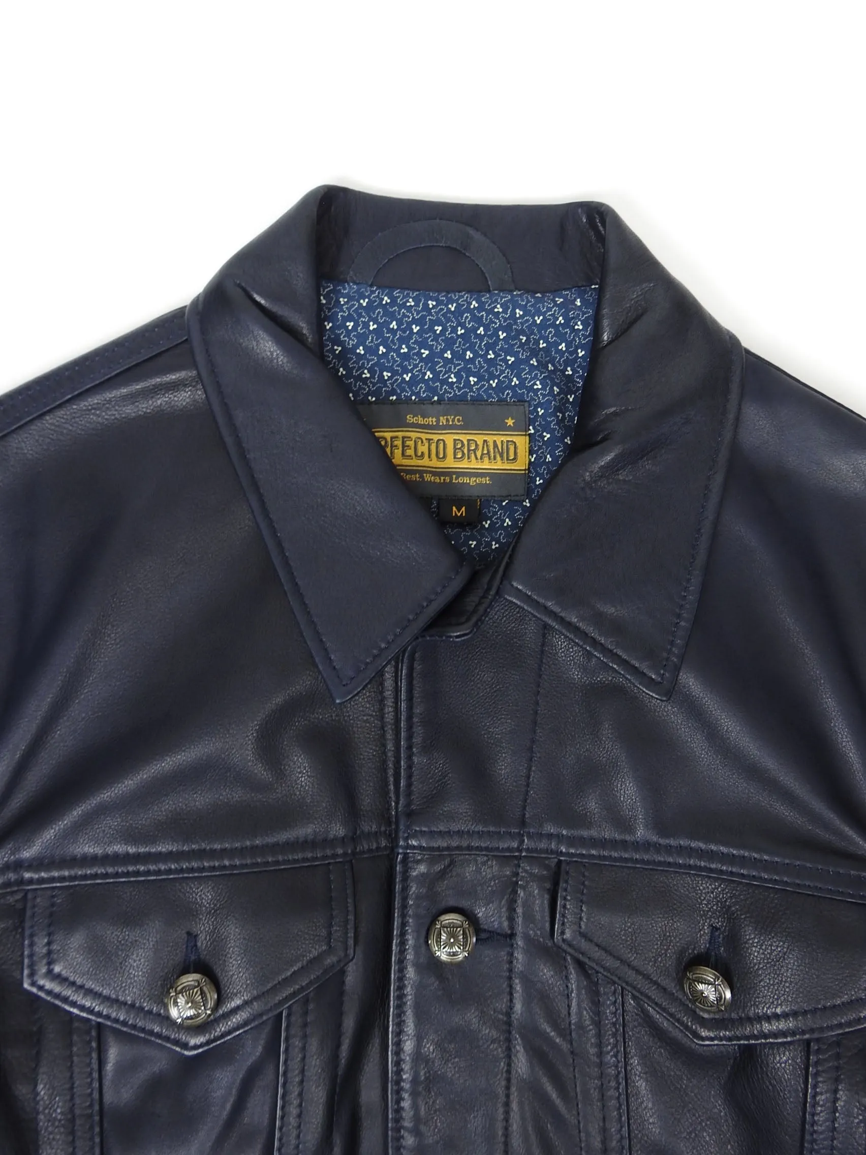Schott NYC Perfecto Leather Trucker Size Medium