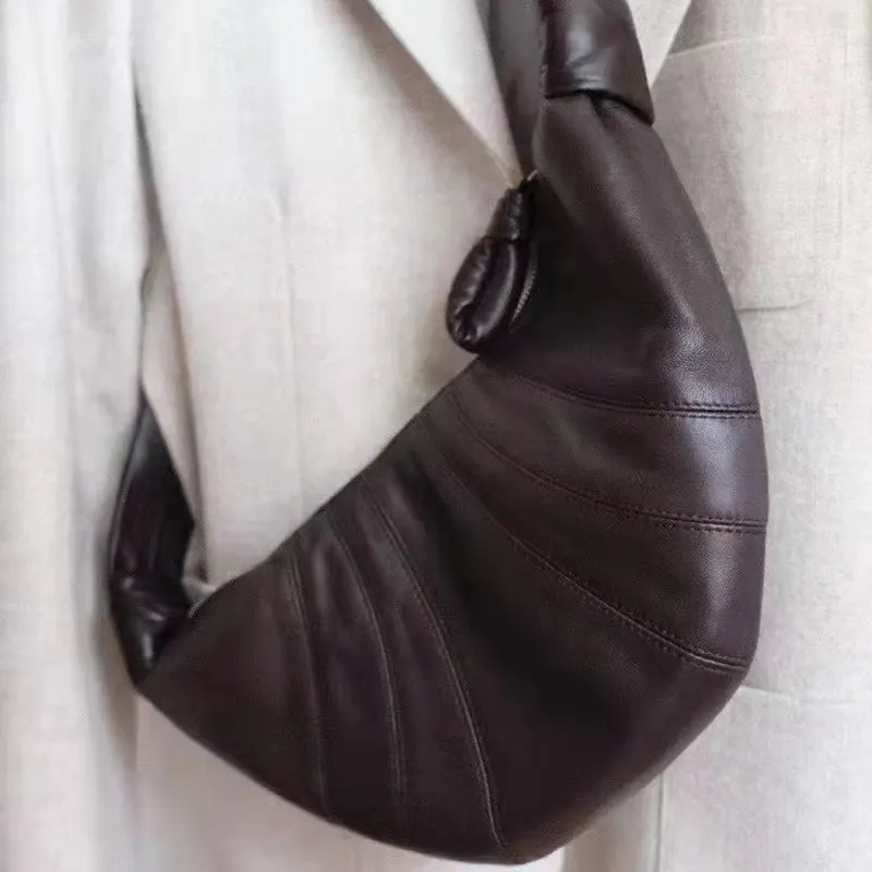 Sheepskin Crossbody Hobo Bag