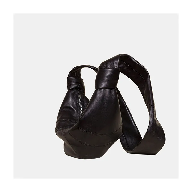 Sheepskin Crossbody Hobo Bag