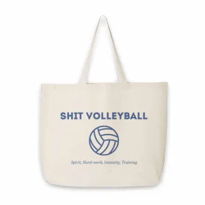 SHIT Volleyball Club Large Canvas Tote Bag - Blue