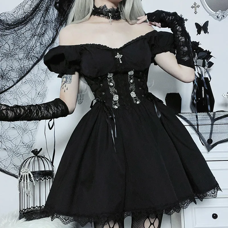 Shoulder-less Slim Corset Dress