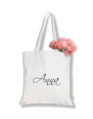 Signature Name Tote Bag - White