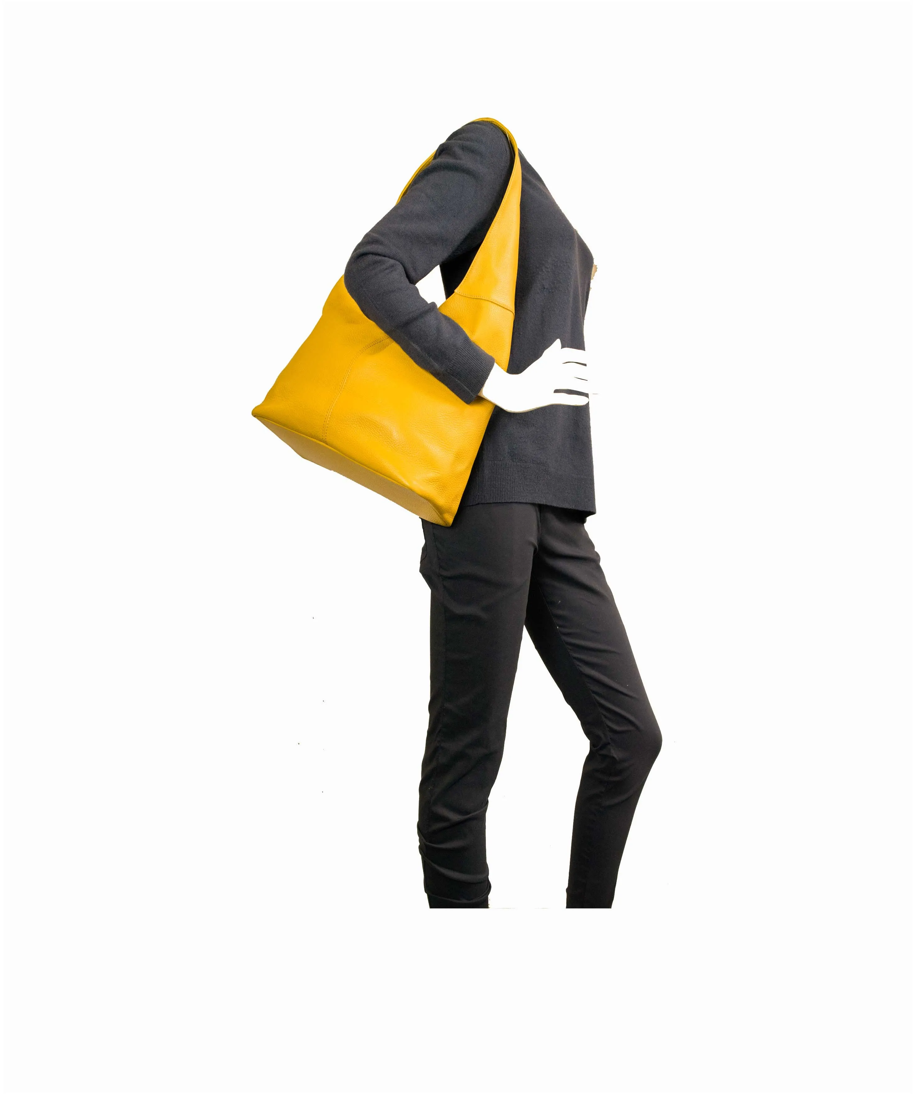 SIGNORIA Yellow Soft Italian Leather Hobo / Shoulder Bag