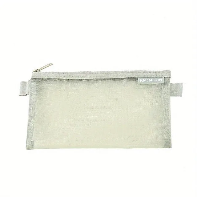 Simple Transparent Mesh Pencil Case Storage Student Pencil Bag Large Capacity Pouches Stationery Cosmetic Bags