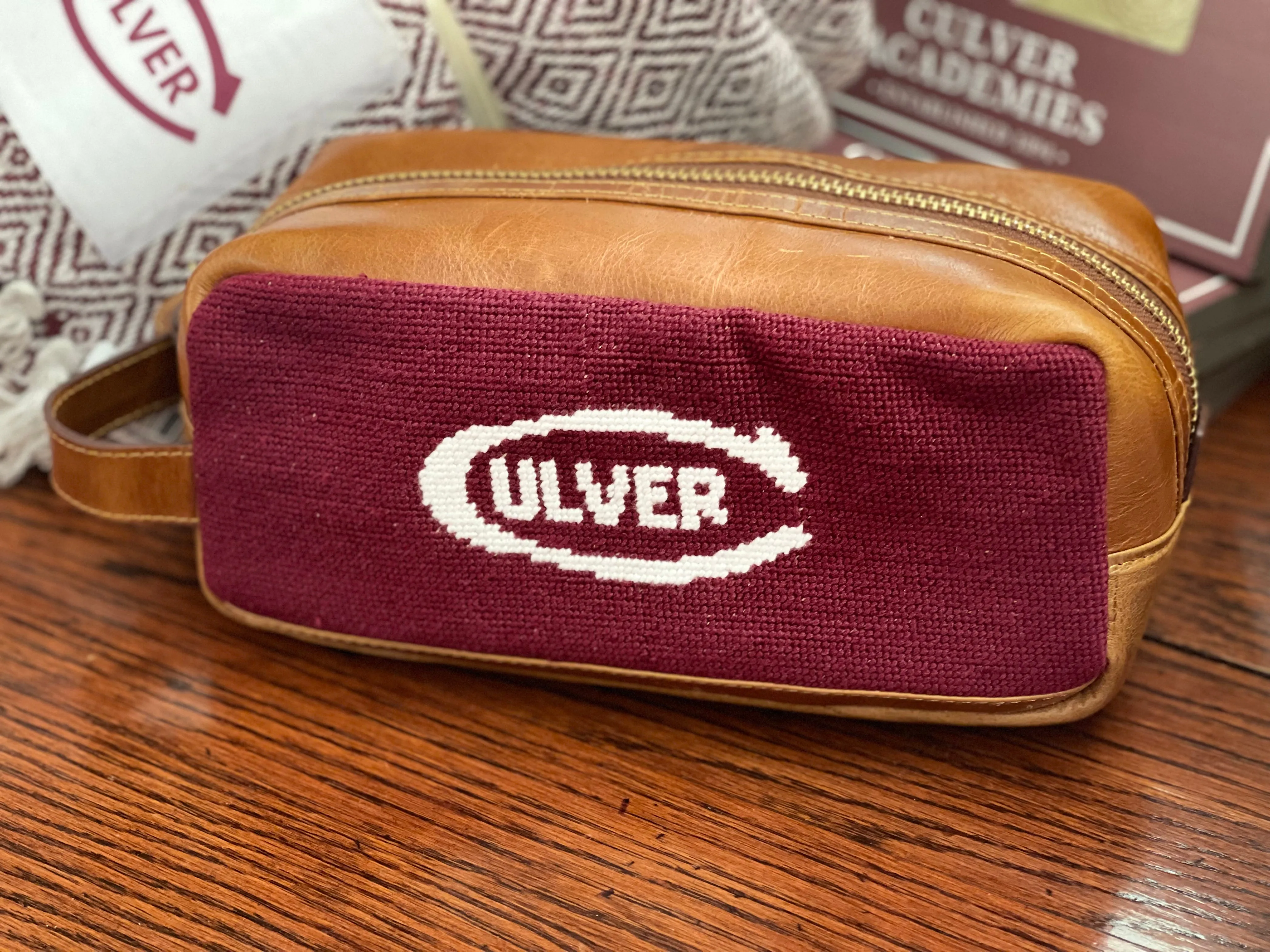 Smathers & Branson Toiletry Bag - Maroon and Culver - C logo