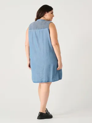 Smocked Shoulder Tunic Dress