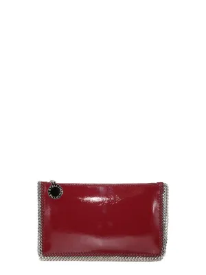 Stella McCartney Crinkled Patent Pochette Handbag in Burgundy